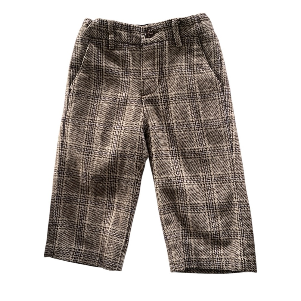 Janie and Jack Plaid Wool Blend Pants Neutral Academia Kids Size 12-18 Months